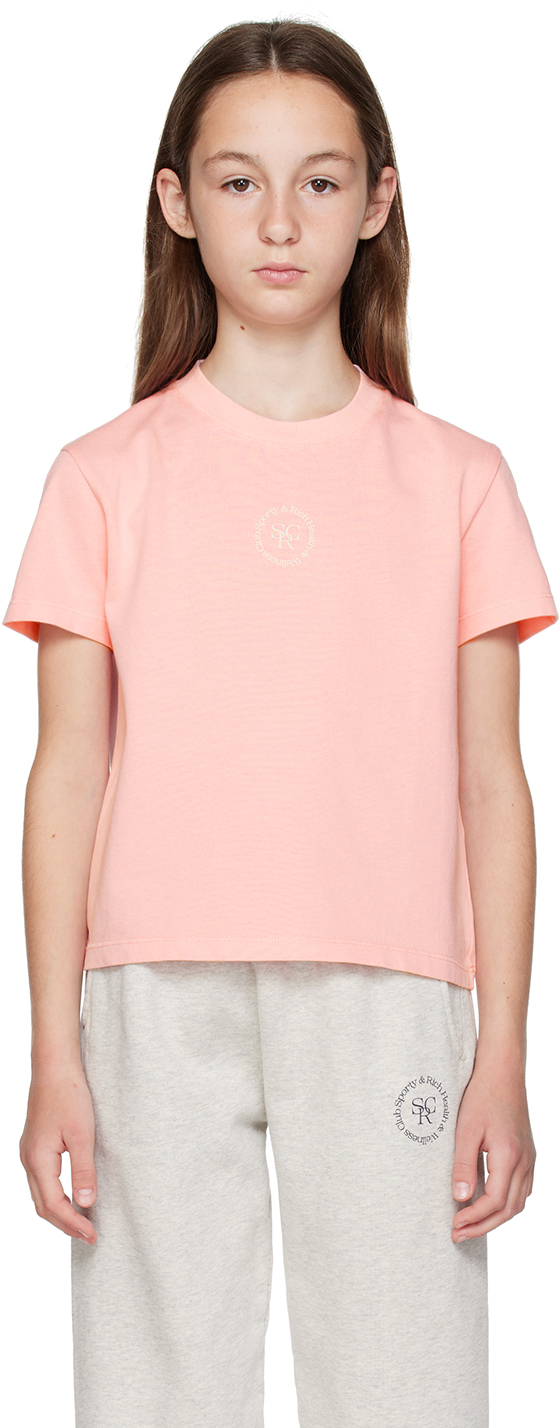 Sporty And Rich Kids Pink Printed T-shirt In Rose/cream