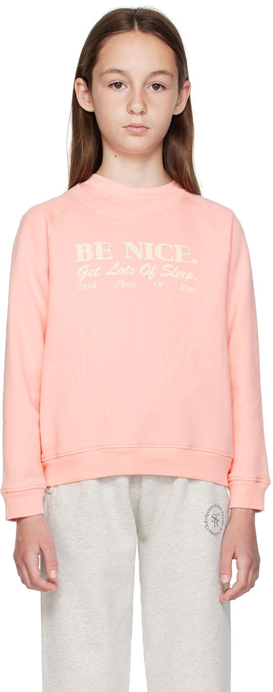 Sporty And Rich Kids' Printed Cotton Sweatshirt In Rose