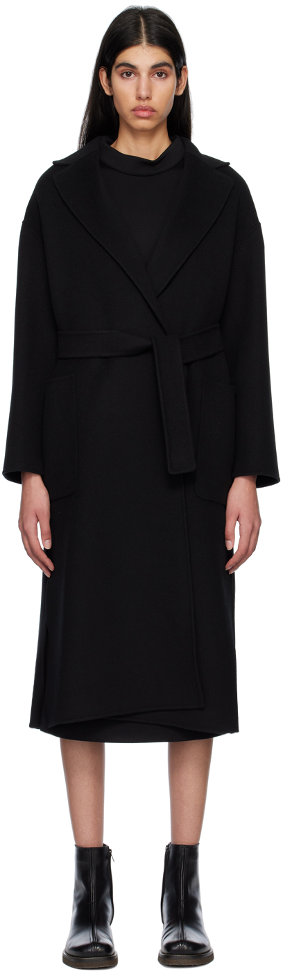 S Max Mara: Black Nina Coat | SSENSE UK