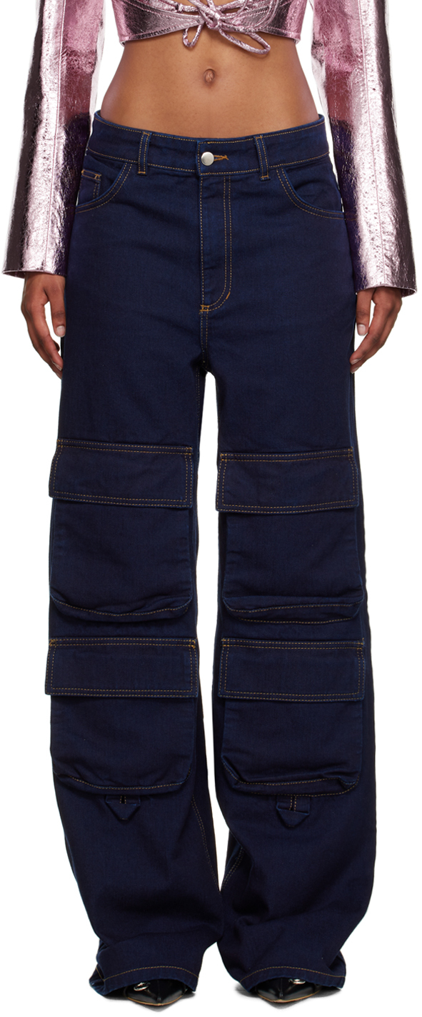 Lado Bokuchava Indigo Cargo Jeans