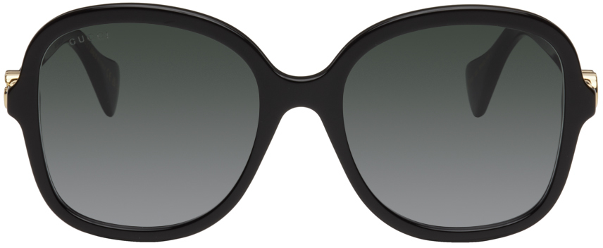 Black Thin Oversized Sunglasses