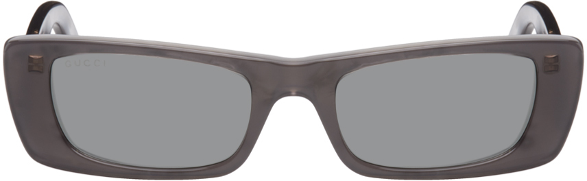 GUCCI GRAY RECTANGULAR SUNGLASSES