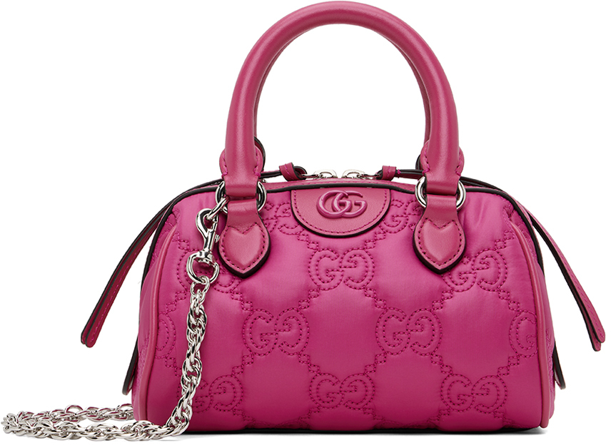 Gucci: Pink Mini GG Matelassé Bag | SSENSE