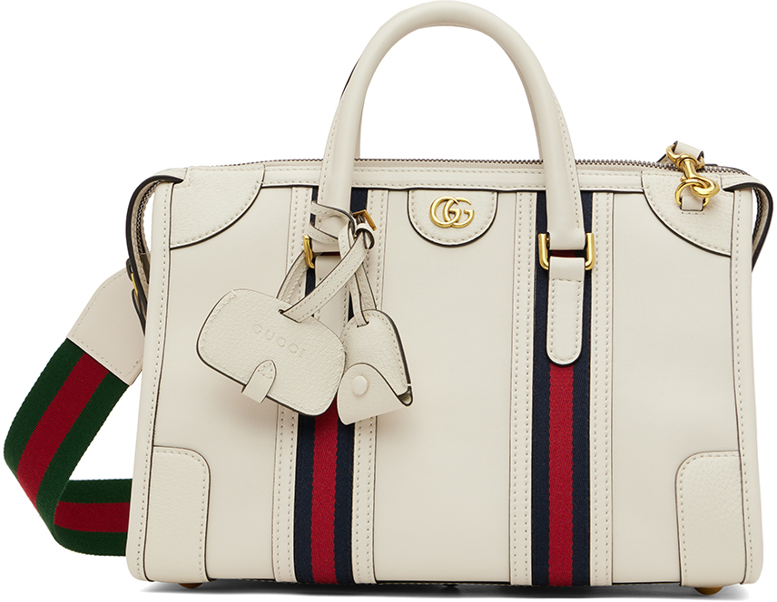 Gucci Off-White 'Exquisite Gucci' Medium Bauletto Top Handle Bag