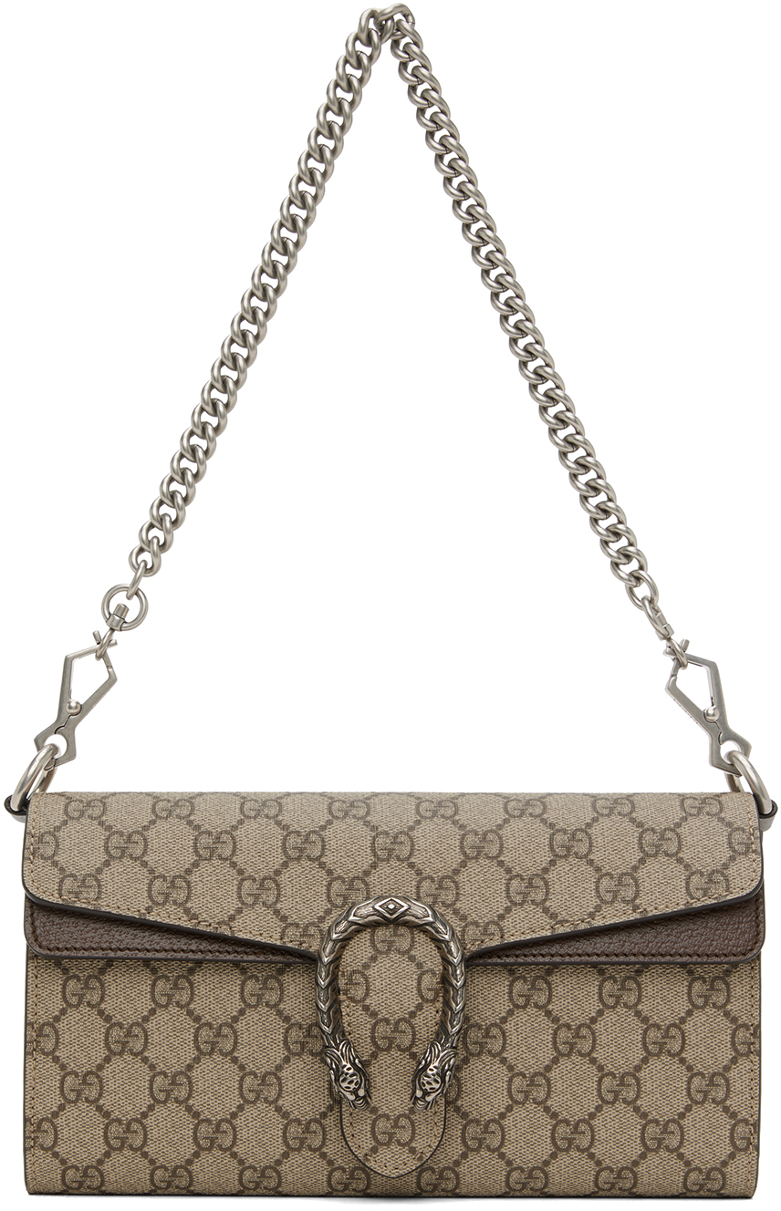 Gucci: Beige Small Dionysus Bag | SSENSE