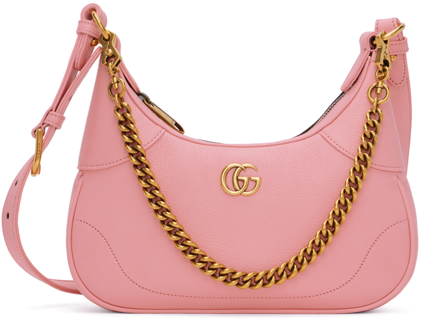 GUCCI Mini Aphrodite pink leather bag