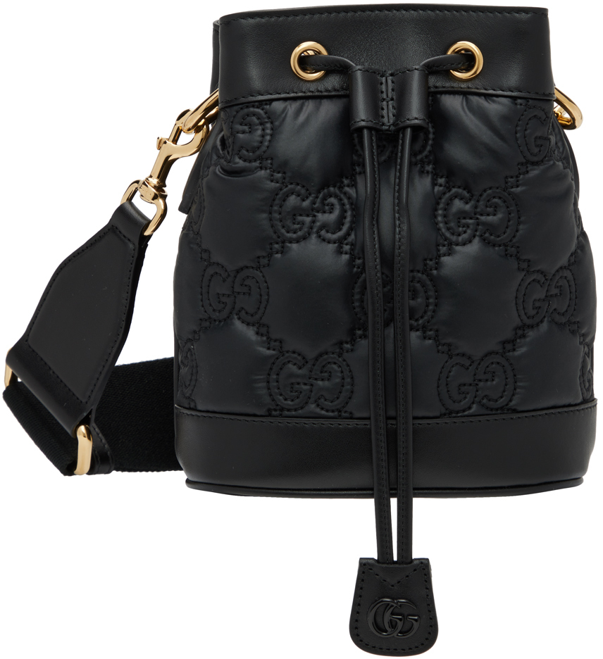 Gucci: Sac seau matelass?� noir ?� logos GG | SSENSE France
