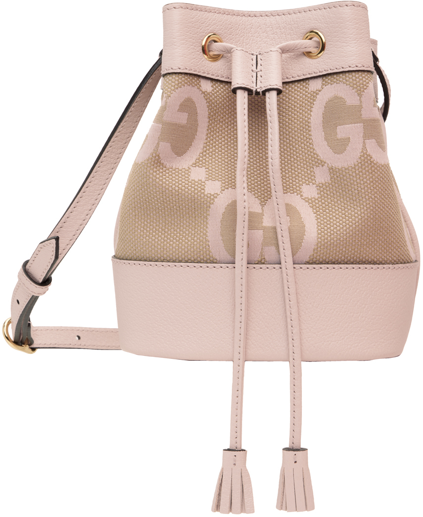 Gucci Pink & Beige Mini Gg Ophidia Bucket Bag In 9550 Beig.perf.pin/p
