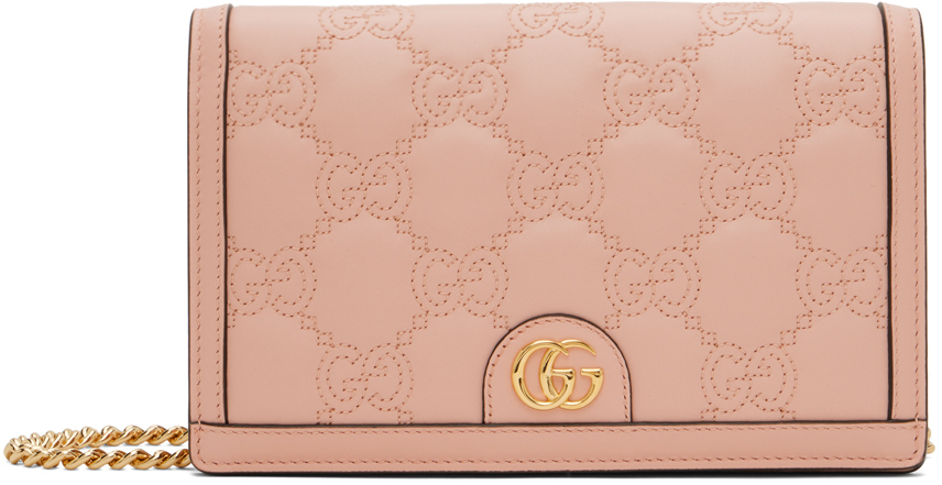 GG Matelasse Leather Wallet in Pink - Gucci