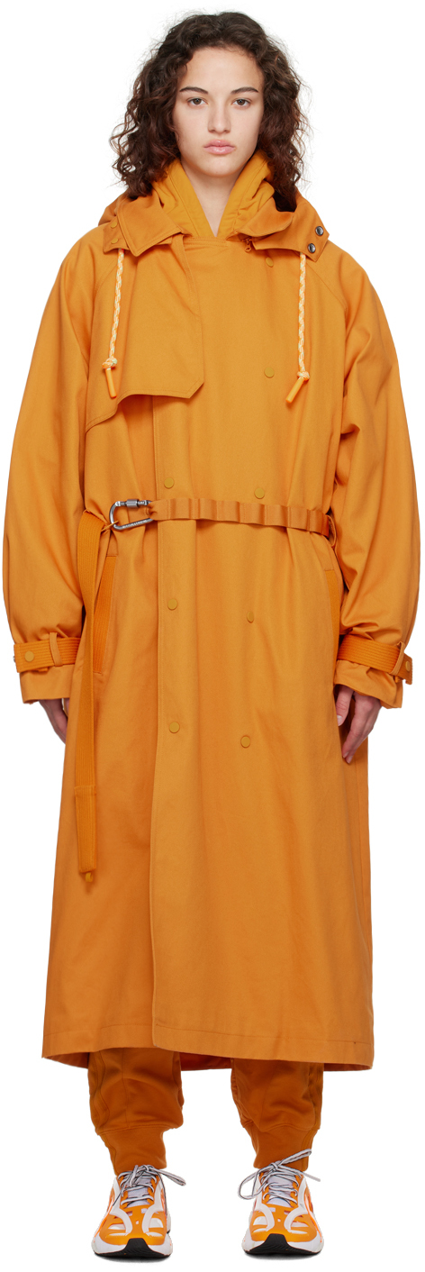 Adidas X Ivy Park Orange Two-in-one Reversible Trench Coat In Sorang