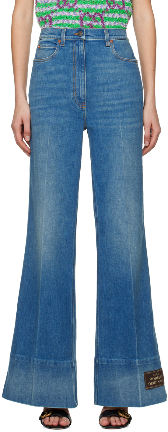 GUCCI BLUE FLARED JEANS
