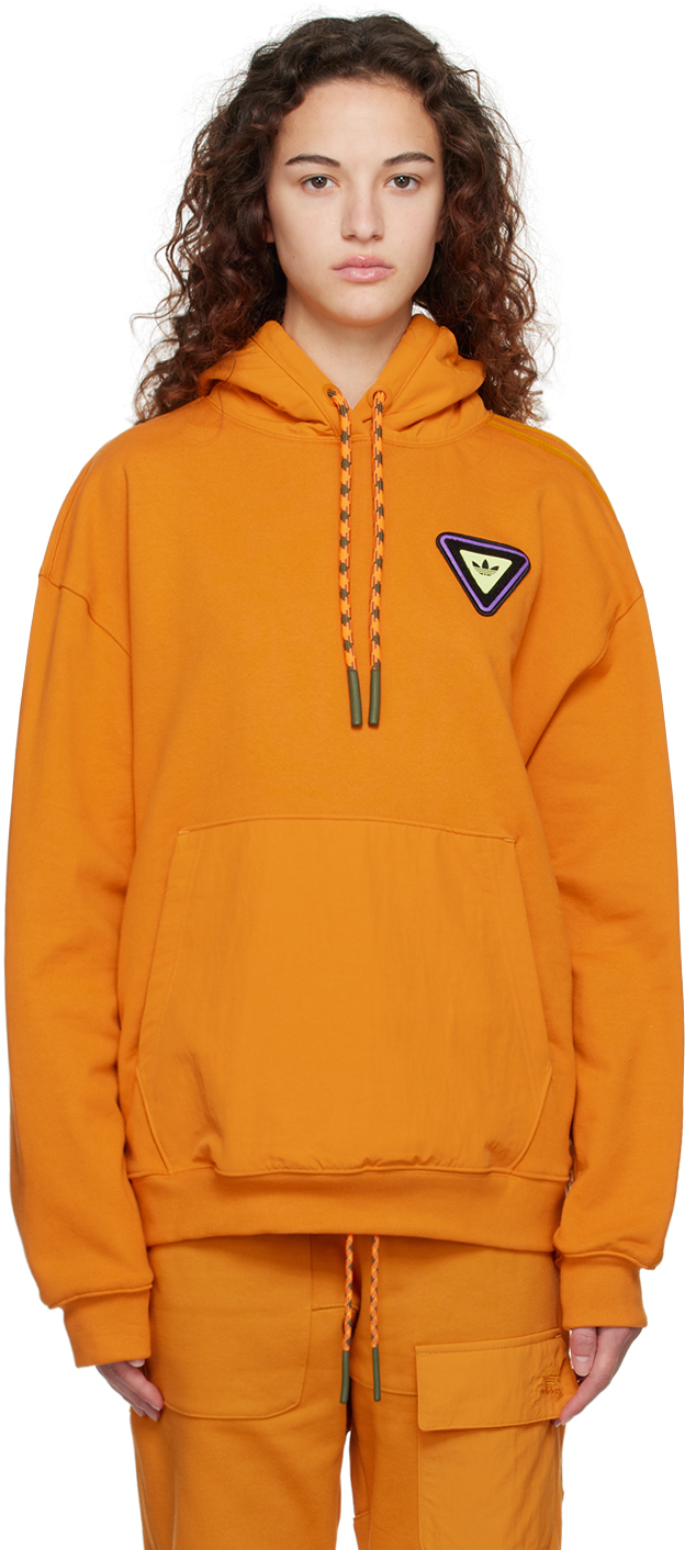 Adidas X Ivy Park French Terry Hoodie In Focus Orange