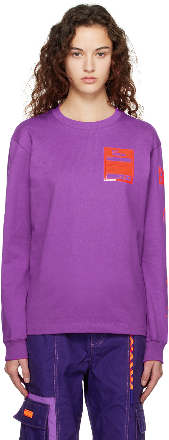 Adidas X Ivy Park Long Sleeve Graphic Tee In Active Purple
