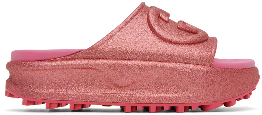 Gucci Women's Interlocking G Slide Sandal In Pink