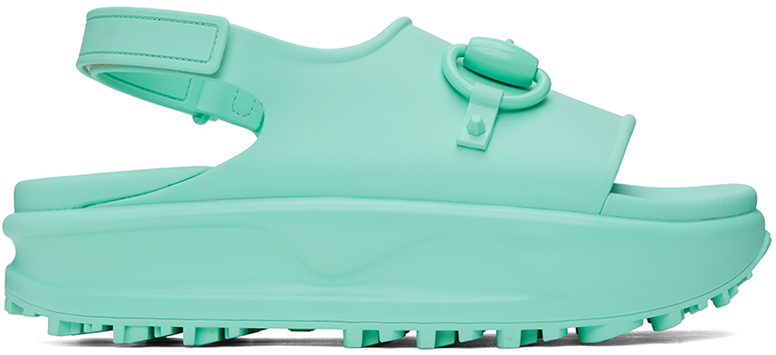 Gucci Blue Horsebit Platform Sandals