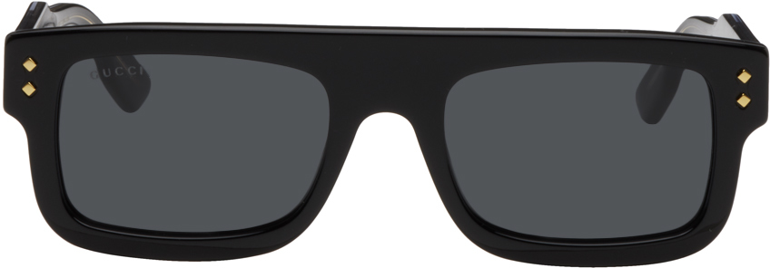 SSENSE Men Accessories Sunglasses Square Sunglasses Black Square Sunglasses 