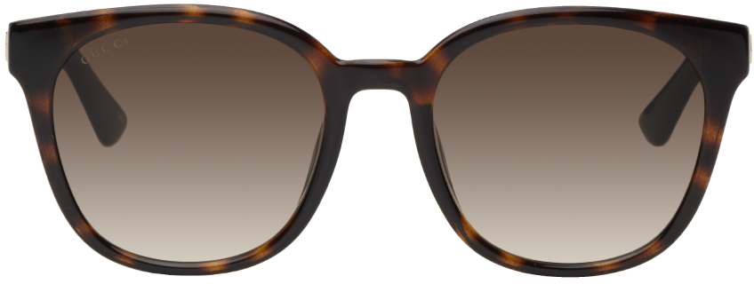 Gucci Tortoiseshell Square Sunglasses Ssense Uk 