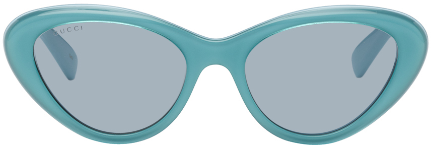 SSENSE Men Accessories Sunglasses Cat Eye Sunglasses Green Cat-Eye Sunglasses 