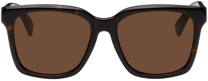 Gucci Tortoiseshell Rectangular Sunglasses
