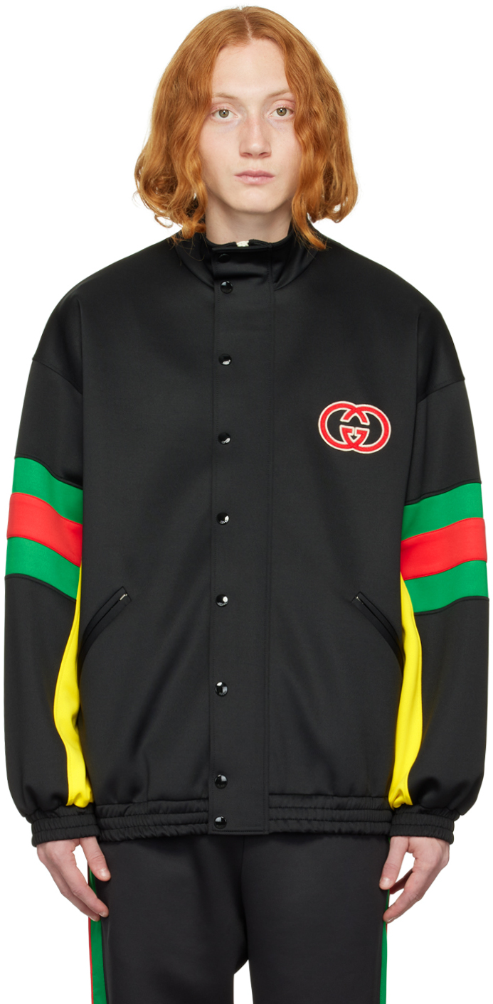 Shop Gucci Black Light Jacket In 1152 Black/mc