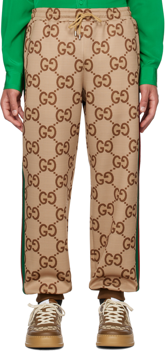 Gucci: Tan Jumbo GG Lounge Pants