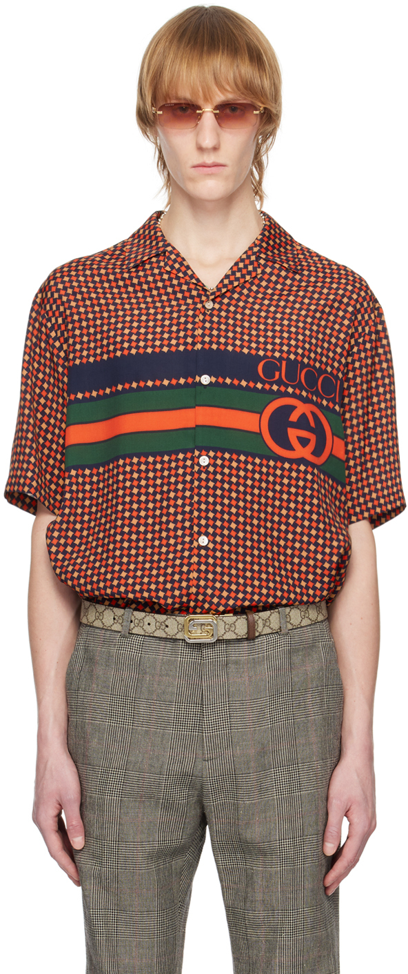 Gucci: Red & Bowling Shirt | SSENSE