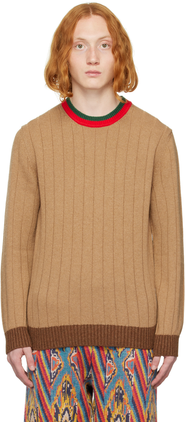 Shop Gucci Brown Camel Hair Sweater In 2668 Camel/brown