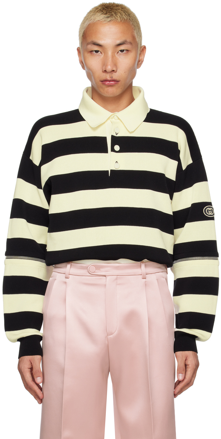 Gucci Detachable Sleeves Knit Polo In White