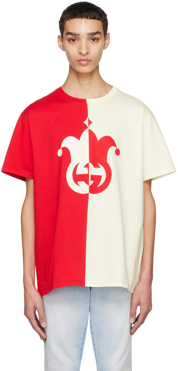 GUCCI RED & WHITE JESTER T-SHIRT