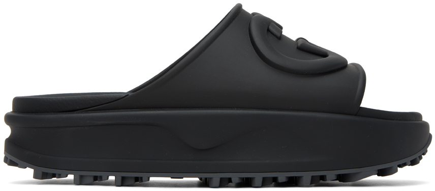 Gucci - Black Interlocking G Slide Sandals