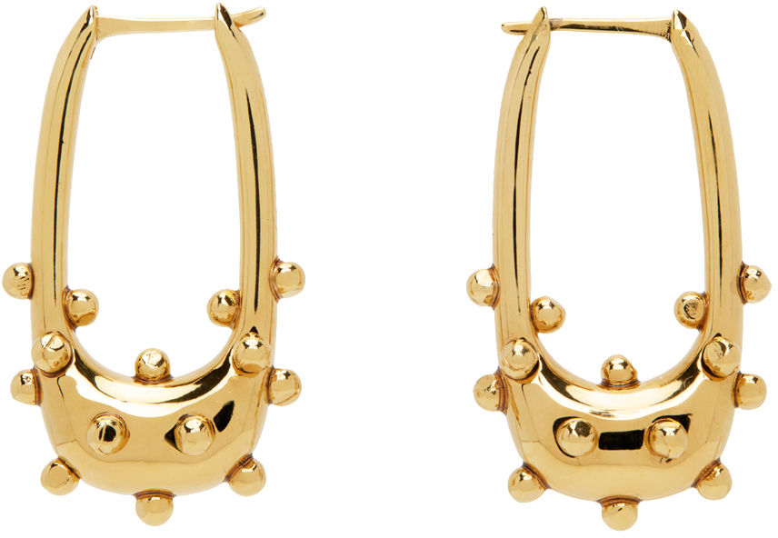 Aeyde Elias Bead-embellishment Earrings In Gold