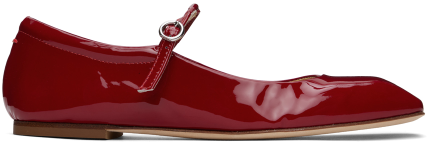 Aeyde 10mm Uma Patent Leather Flats In Red