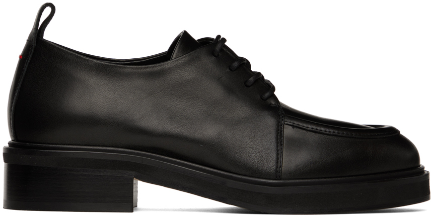 SSENSE Women Shoes Flat Shoes Formal Shoes Black Leather Slingback Oxfords 