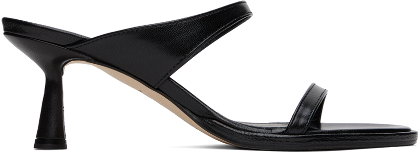 Aeyde: Black Maru Heeled Sandals | SSENSE Canada