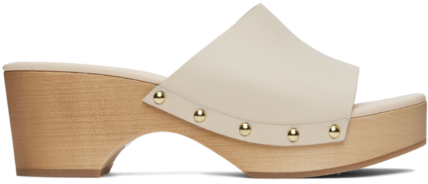 Aeyde Bobbie Platform Slide Sandal In Creamy