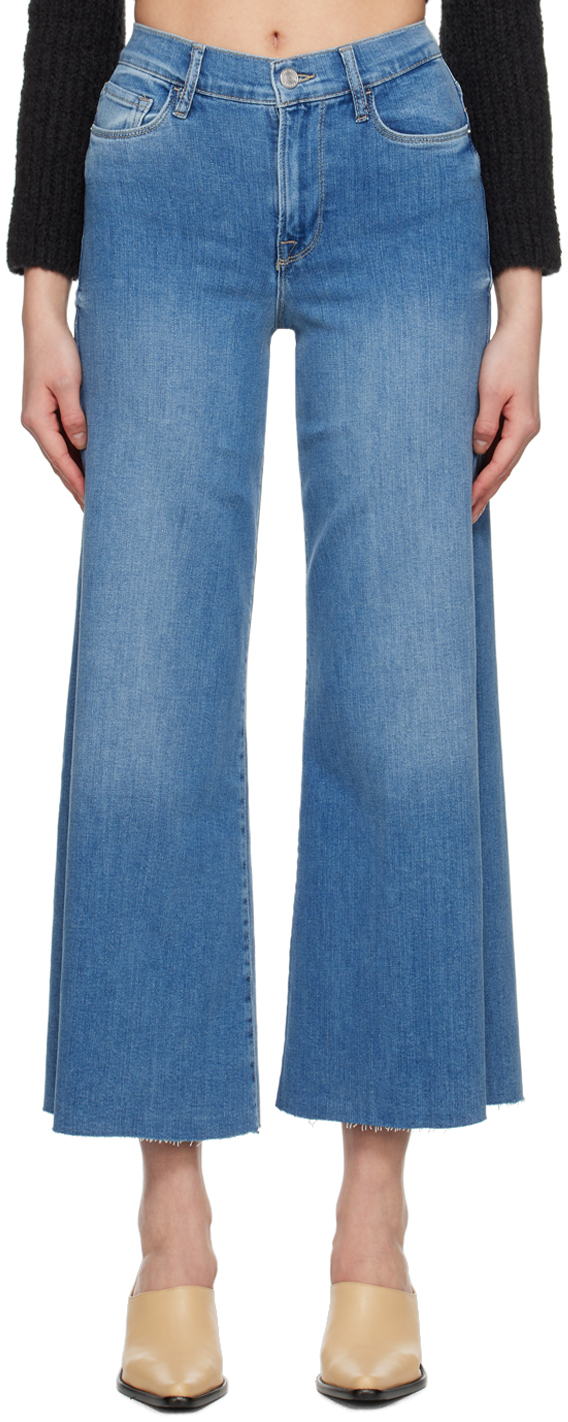 Shop Frame Blue Le Palazzo Crop Jeans In Jonah