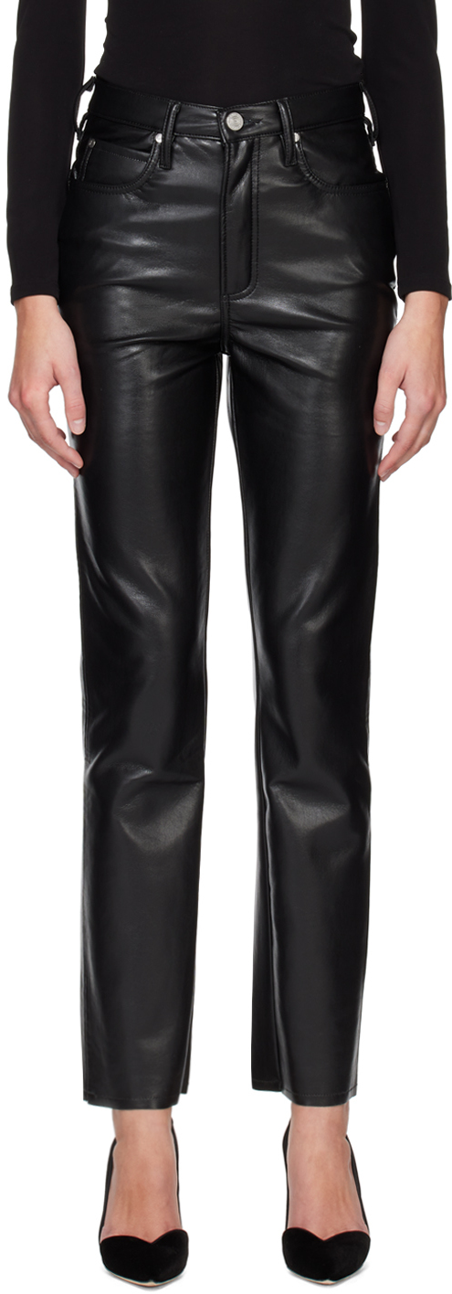 FRAME Black 'Le High 'N' Tight' Leather Pants