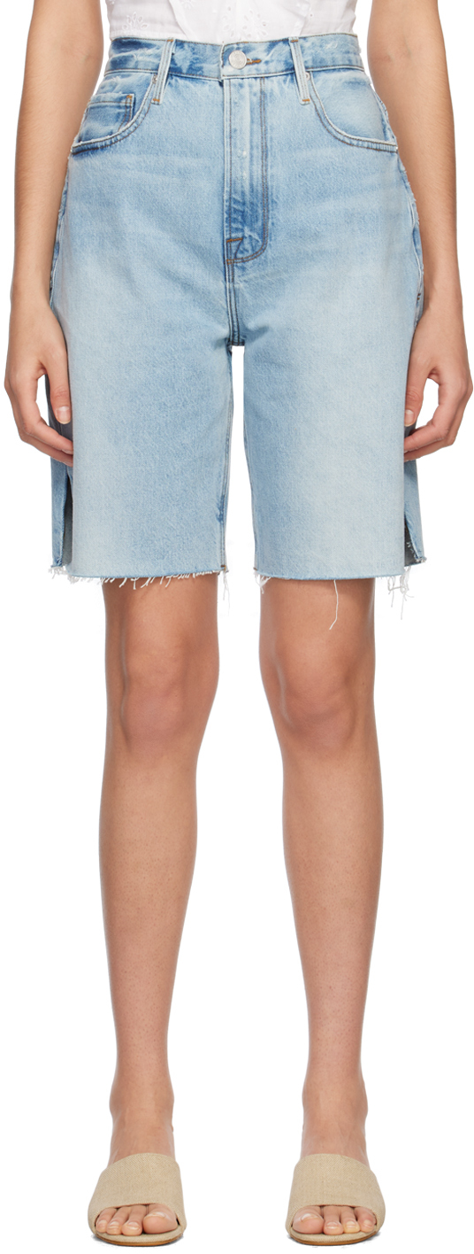 Frame Blue Bermuda Denim Shorts
