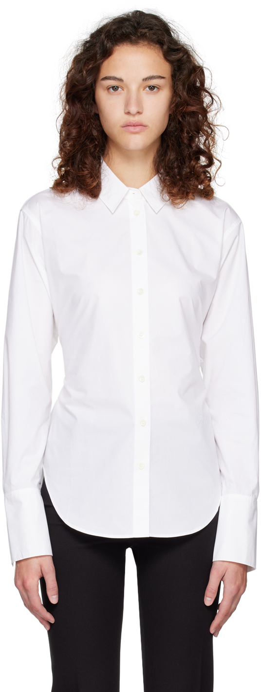 FRAME: White Lace-Up Shirt | SSENSE