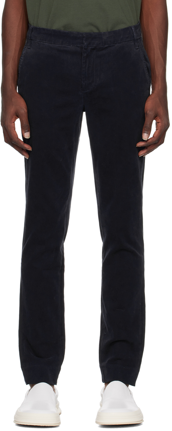 FRAME Navy Brushed Trousers