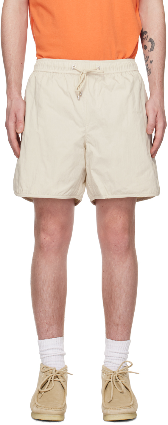 Frame Off-white Padded Shorts In White Beige