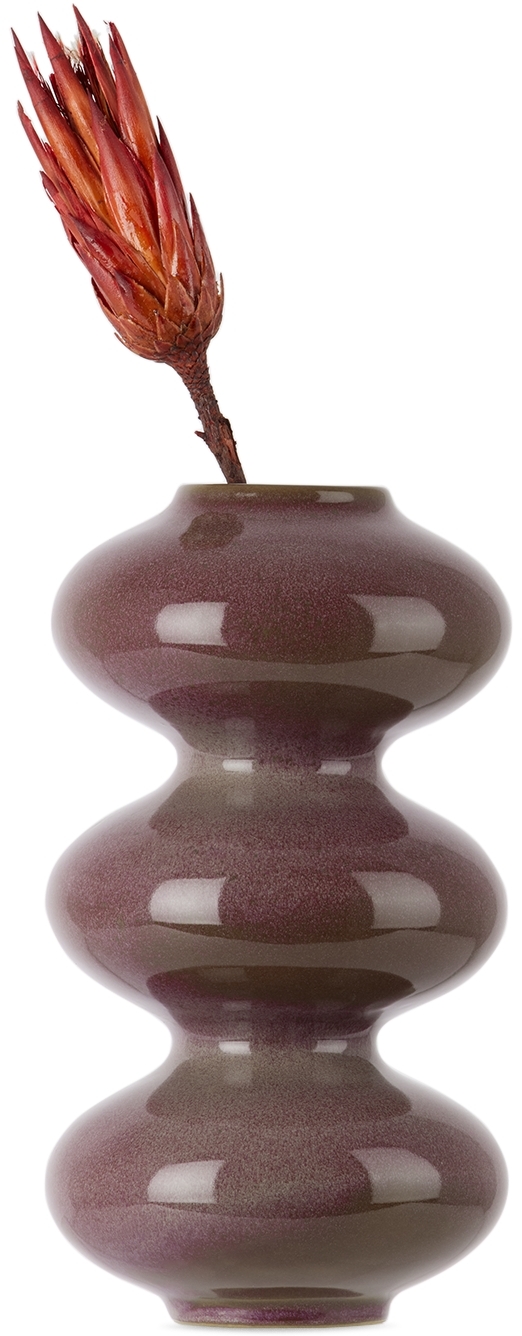 Forma Rosa Studio Purple Wave Form Vase In Oxblood