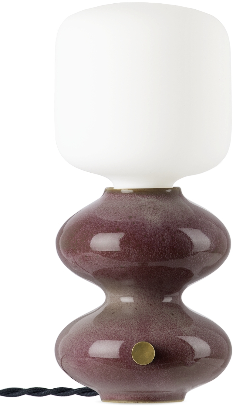 Forma Rosa Studio Burgundy Mini Wave Form Table Lamp In Brown