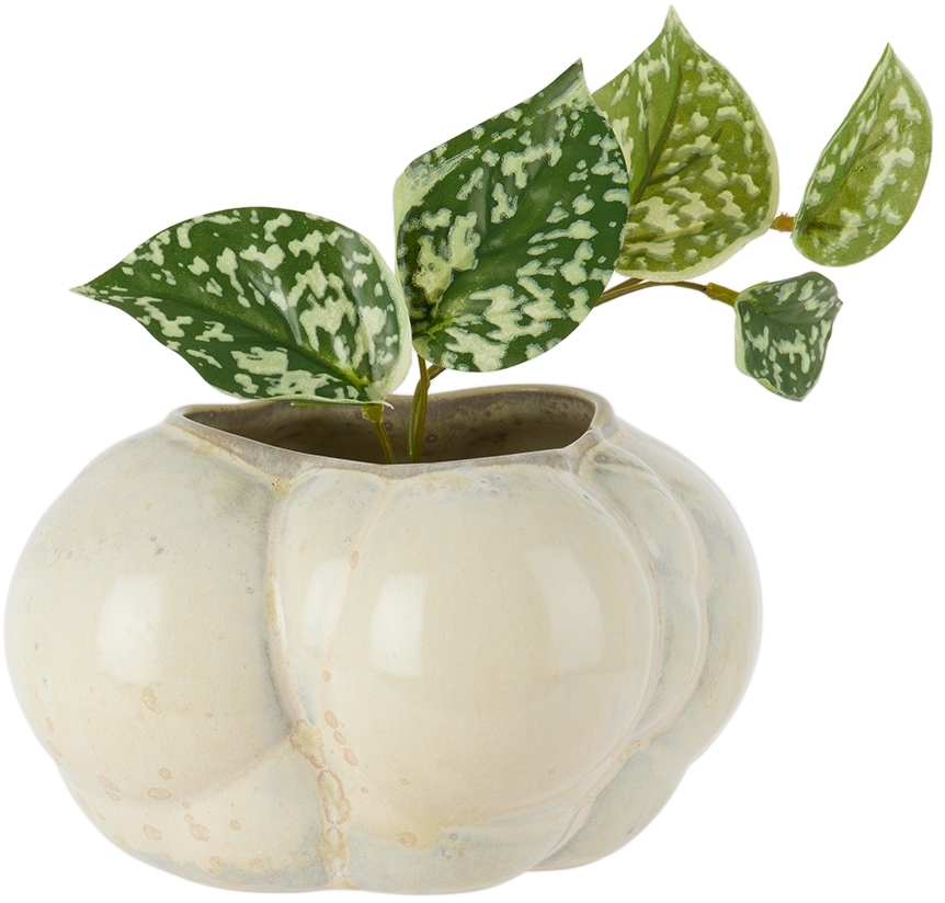 Forma Rosa Studio Off-white Mini Botryoidal Planter In Crystal Cream
