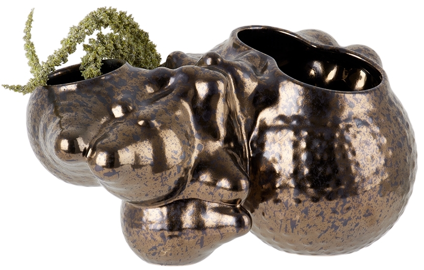 Forma Rosa Studio Brown Botryoidal Planter In Bronze