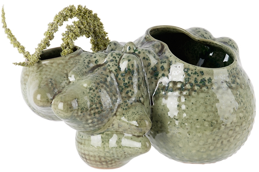 Forma Rosa Studio Green Botryoidal Planter In Green