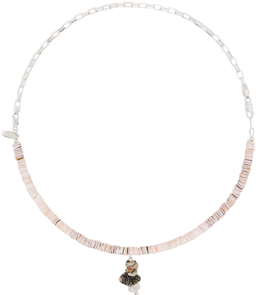 SSENSE Exclusive Silver & Pink Pronto Necklace