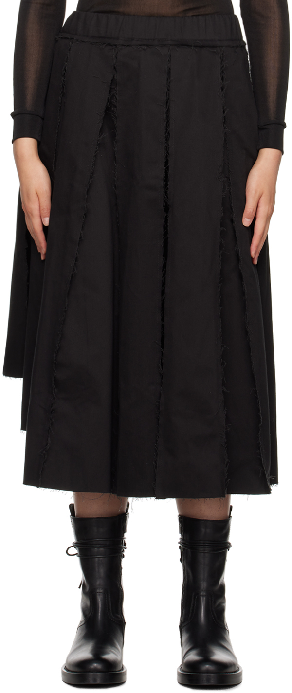 Airei Black Pleated Midi Skirt