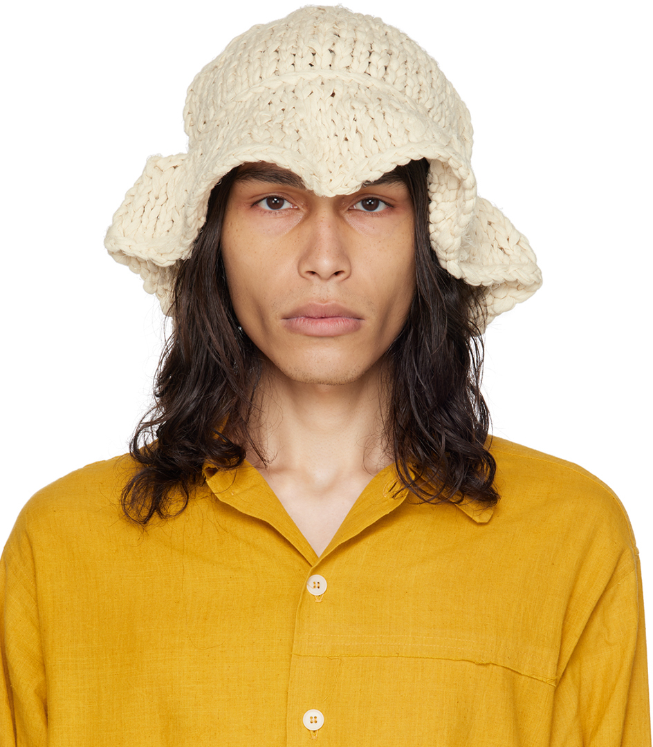 Balmain Black & Off-White Monogram Bucket Hat