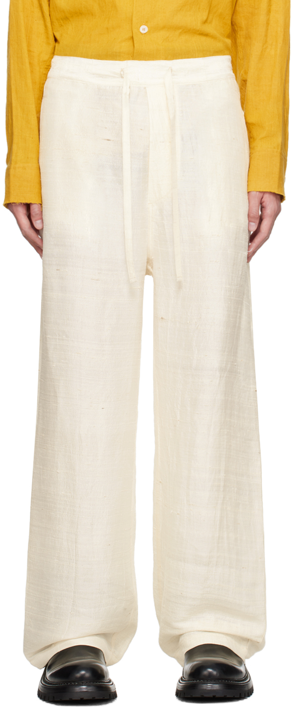 Airei Off-white Pyjama Trousers In Natural